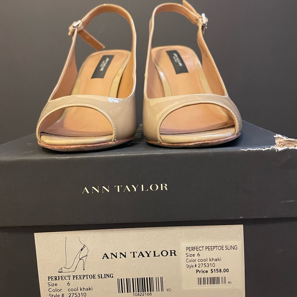 Ann Taylor peep toe sling back size 6